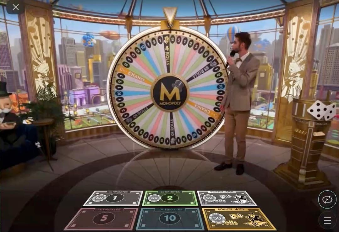 Monopoly wheel and main game