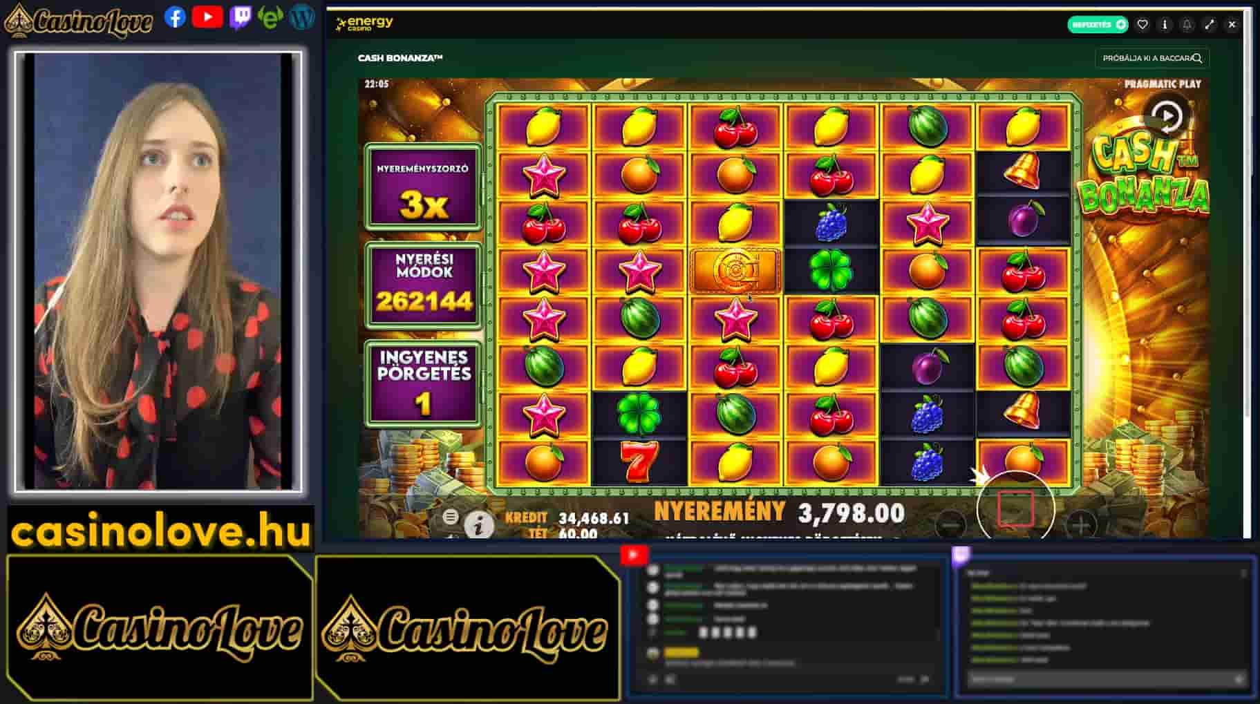 Cash Bonanza - stor gevinst på spilleautomat hos Energy Casino