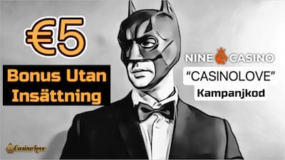 Nine Casino 5€ bonus utan insättning och kampanjkod